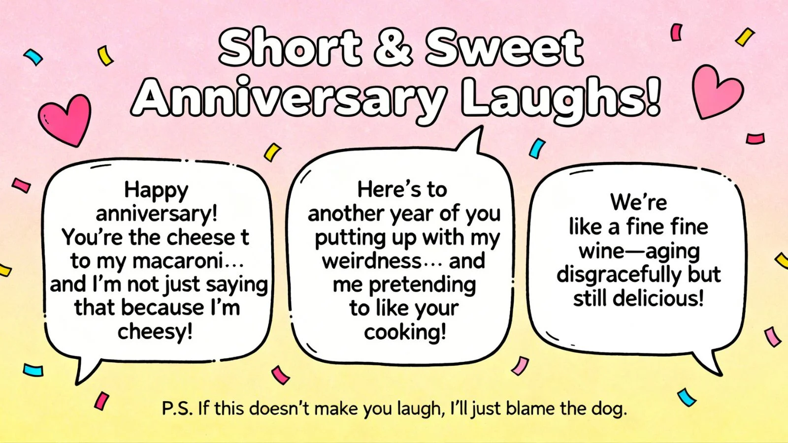Short Funny Anniversary Wishes for Couple