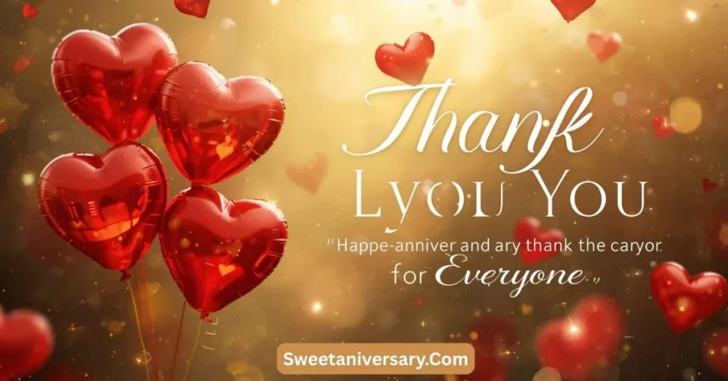 Romantic Thank You Everyone for Anniversary Wishes in English
