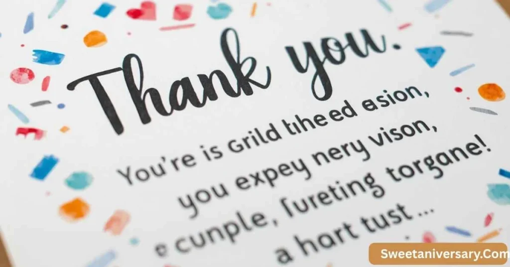 Simple Thank You Note for Anniversary Wishes