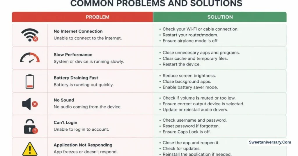 Common problems and solutions
