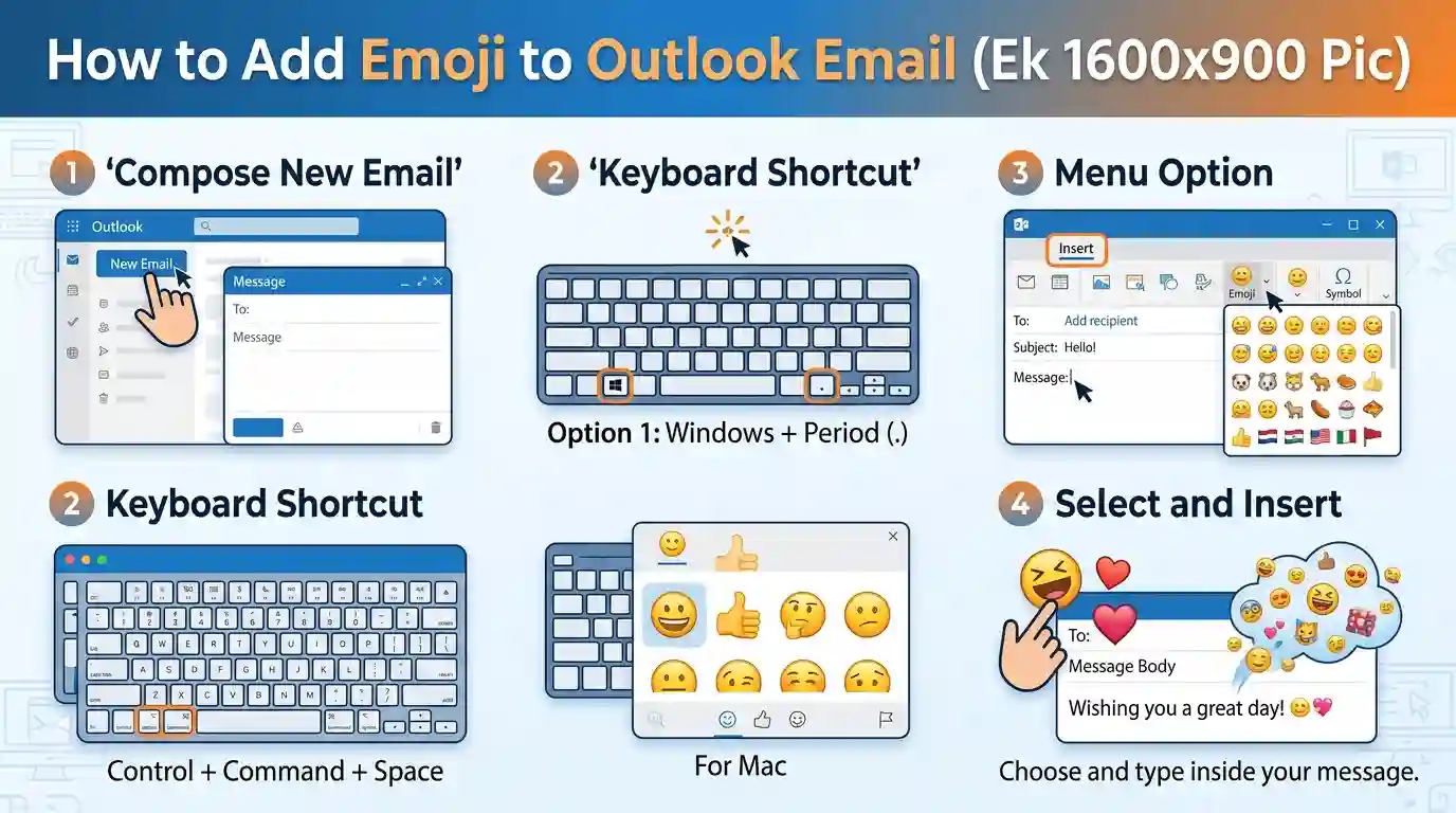 how to add emoji to outlook email