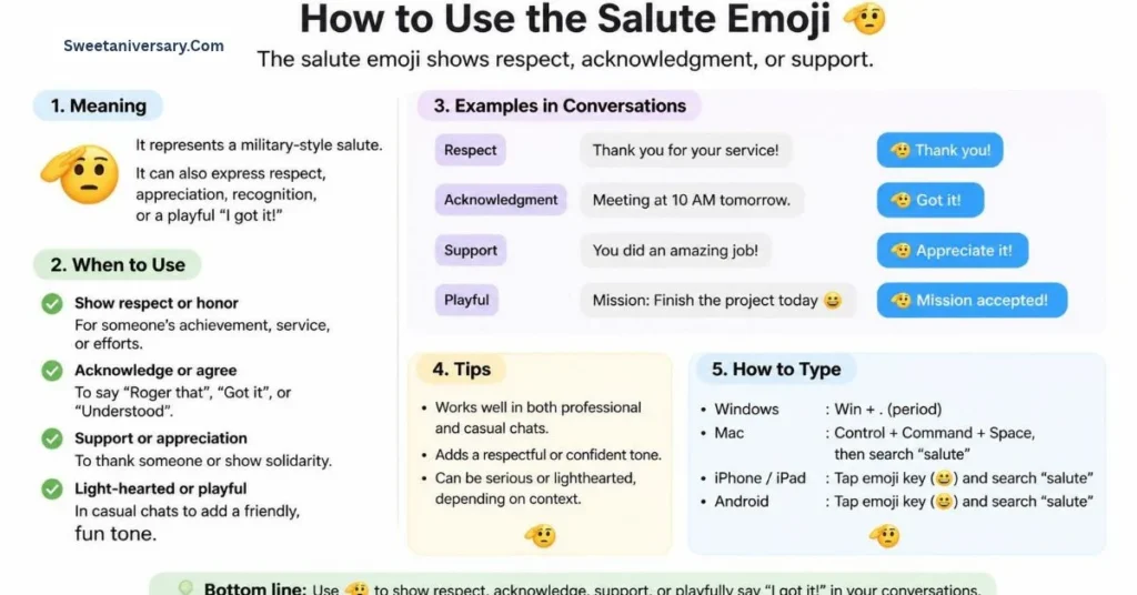 How to use salute emoji