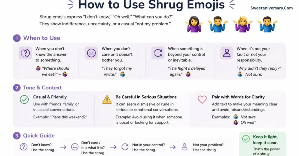 How to use shrug emojis