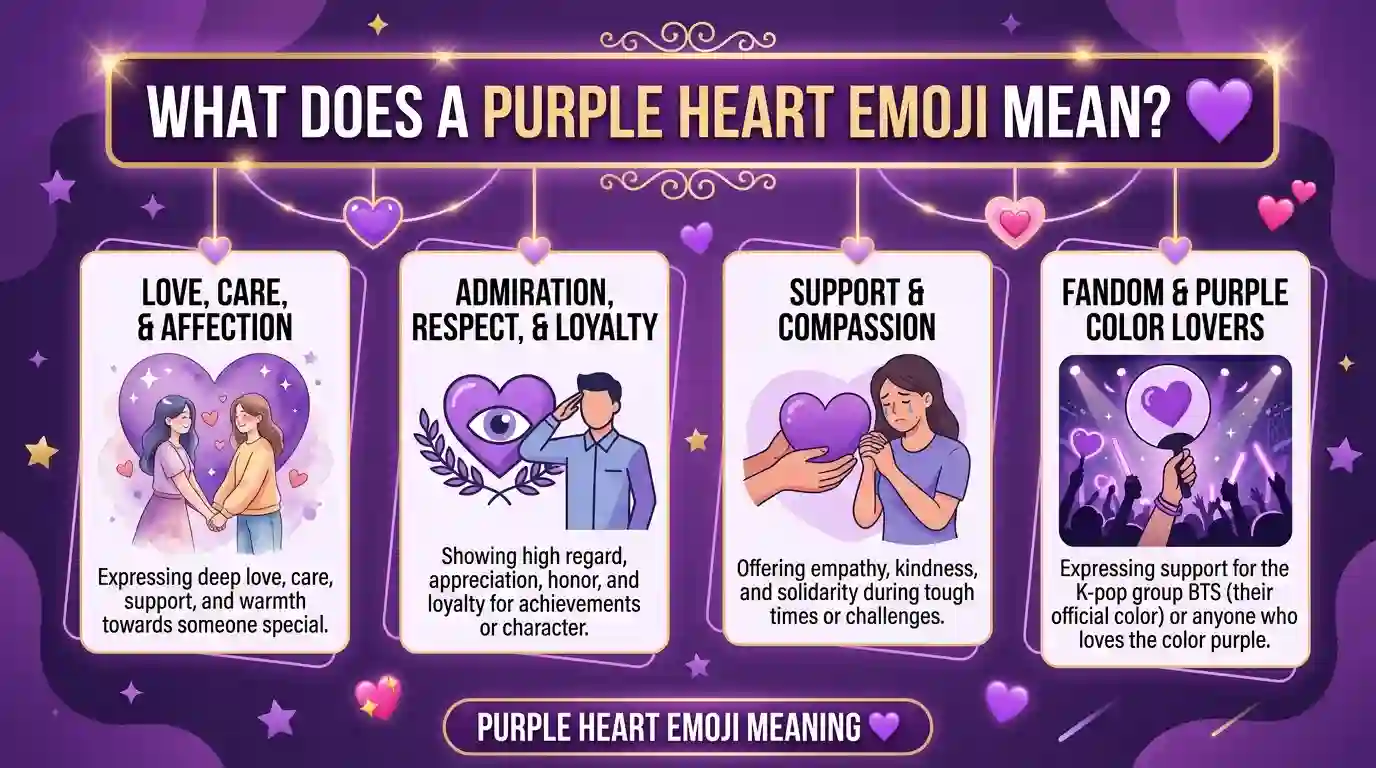 what does a purple heart emoji mean