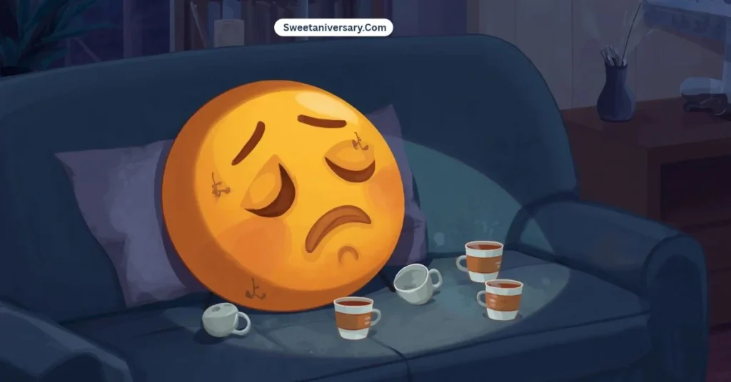 What does tired emoji mean?